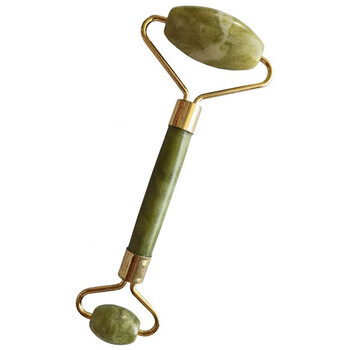 Masážny valček a doštička Guasha zelený xiuyan jadeit ( Light Green Xiuyan Jade Roller & Gua Sha Set)